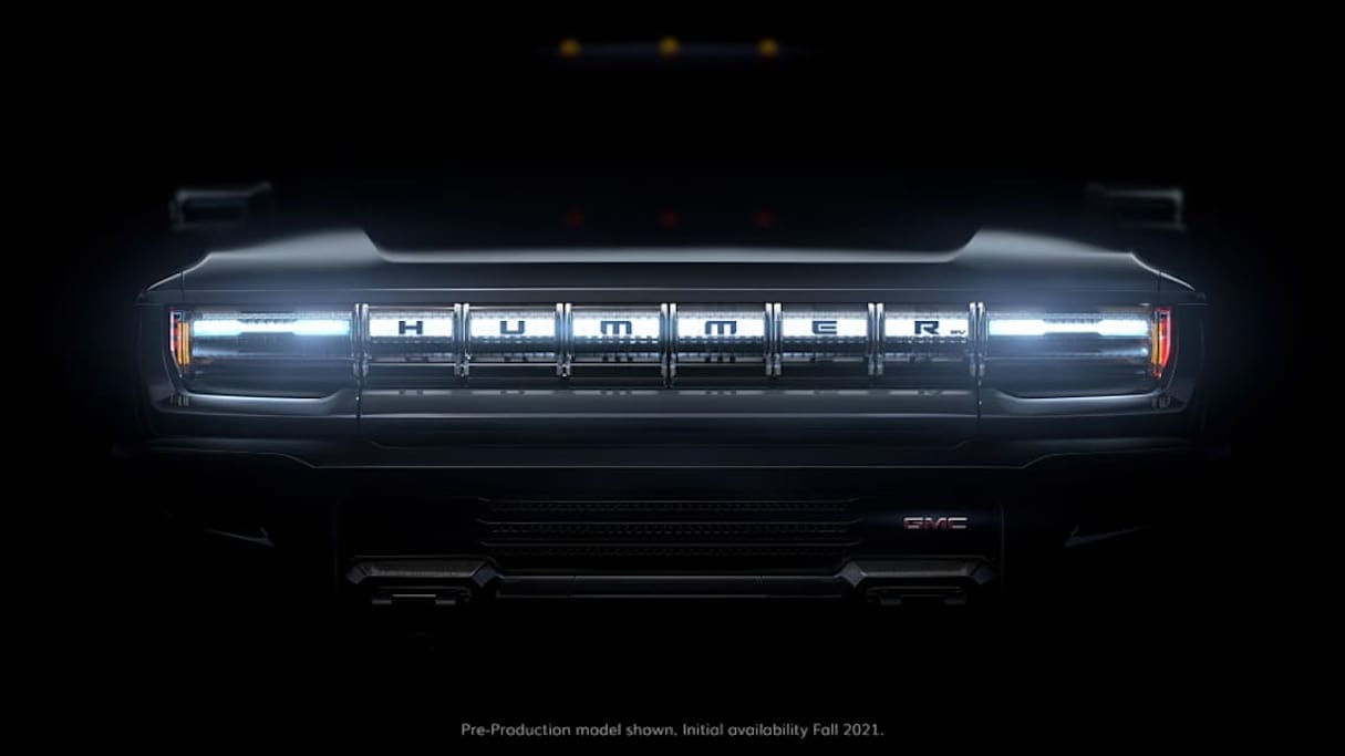 GM has teased the first of its upcoming Hummer models.